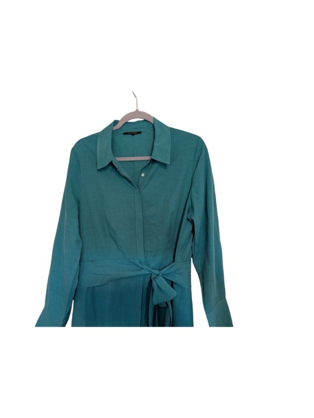 Kobi Halperin Womens Blue Linen Blend Long Sleeve Shirt Dress Size M - Picture 14 of 16